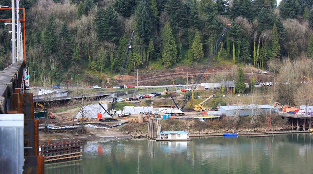 Sellwood Bridge Reconstruction rock drilling project Portland, Oregon
