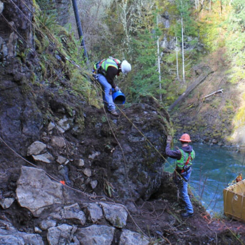 McCallum Rock Team Blasting at Lake Cushman Dam