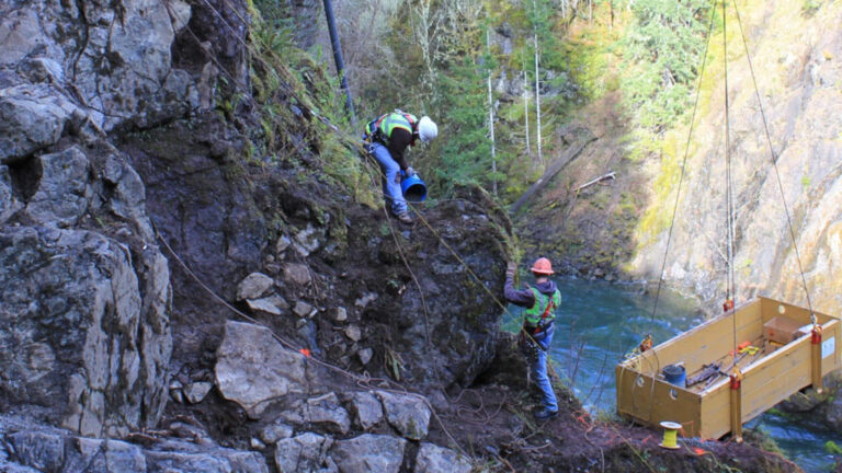 McCallum Rock Team Blasting at Lake Cushman Dam