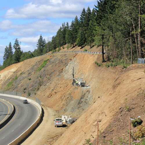 McCallum Rock Team Drilling for Glendale Hugo Paving Project