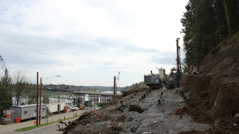 McCallum Rock Team Working on Sellwood Bride Reconstruction rock drilling and rock blasting Portland, Oregon