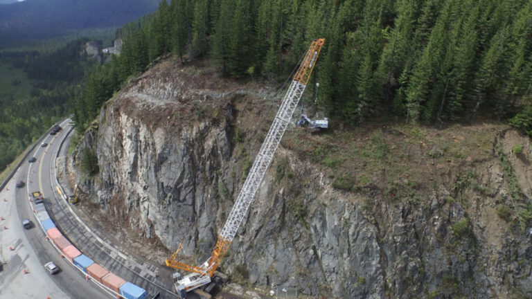 McCallum Rock drilling and blasting Team Working on U.S. Highway 26, Mount Hood, Oregon