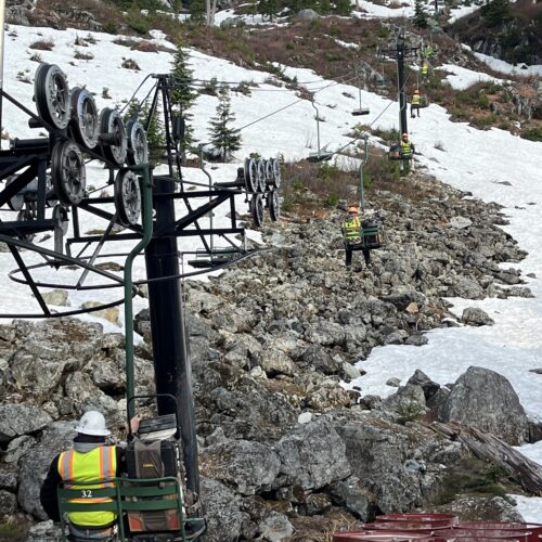 Pacific Northwest Rock drilling and rock blasting ski lift Snoqualmie Pass