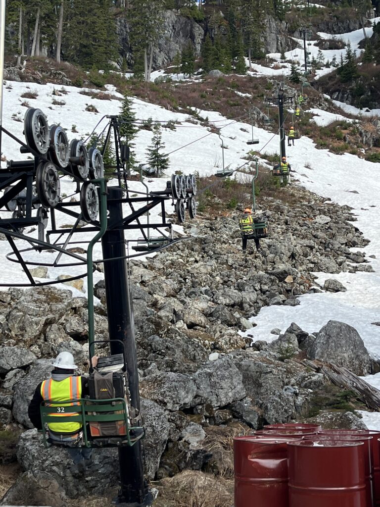 Pacific Northwest Rock drilling and rock blasting ski lift Snoqualmie Pass